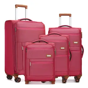 Fahuac 4-Piece Softside Luggage Sets - 16/20/24/28 in Spinner Wheel Luggage, Waterproof Polyester Material, Built-In Combination Lock