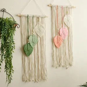 Boho Style Tassel Decor Hanging Shelf, 1 Count Handmade Woven Wall Hanging Decor, Wall Hanging Decor for Home Living Room Bedroom Office, Hangable
