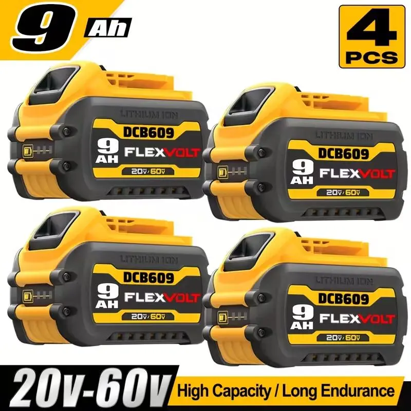 DCB609 20V 9.0Ah High-Capacity Lithium-Ion Replacement Battery, Compatible with DEWALT 20V/60V Power Tools & 20V Chargers, Replaces DCB606 DCB612