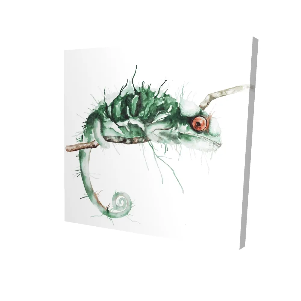 360 Stand Chameleon Wall Print - 36x36 in. Nature Artwork for Living Room, Adventure-Themed Home Decor Canvas Art, Decoration, Reptile Art, Decorative, Artistic, Decor Inspo