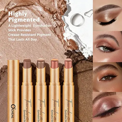 3-In-1 Eyeshadow Stick Set, Multi-Chrome Cream Eyeshadow Pen, Glitter Shimmer Eyeshadow, Easy Swipe & Blend, Long Lasting Makeup, Eye Makeup Product, Perfect for Daily Use