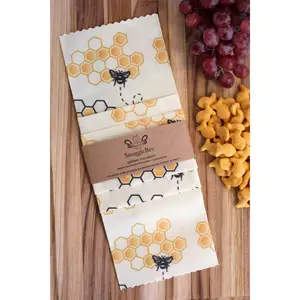 Organic Beeswax Food Wraps Assorted 3 Pack - Honeycomb