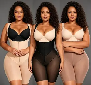 Fajas Colombianas Shapewear for Women Tummy Control - Plus Size Body Shaper with Zipper, High Compression Waist Trainer Butt Lifter Bodysuit for Postpartum & Daily Wear