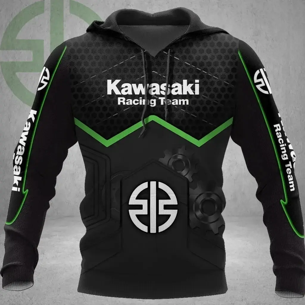 Kawasaki Sweatshirt Motorcycle Uniform Oversized Hoodie Unisex