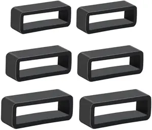 6 Pcs Watch Band Keepers, 18mm/20mm/22mm Silicone Watch Strap Holder Loops Watch Strap Retainer Black Rubber Watch Strap Keeper Replacement Watch Band Fastener Rings for Smart Sport Watches Parts