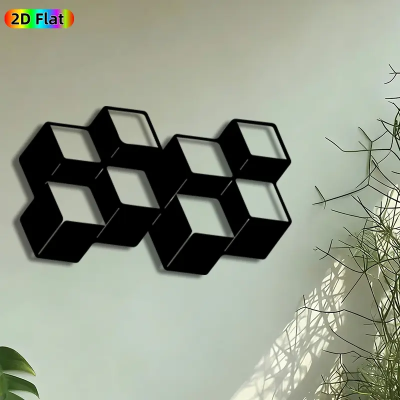 1pc Interlocking Cubes Metal Wall Art, Geometric Cube Statue Mural, Artistic Metalwork, Intricate Craftsmanship, Perfect for Housewarming, New Year Decor, Perfect for Living Room Office Studio Decor, Ideal Gift for Modern Decor Enthusiasts.