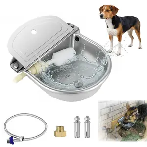 Automatic Livestock Water Bowl, Stainless Steel Float Valve Waterer, 2.5L Auto Refill Drinking Bowl for Horses, Goats & Cattle
