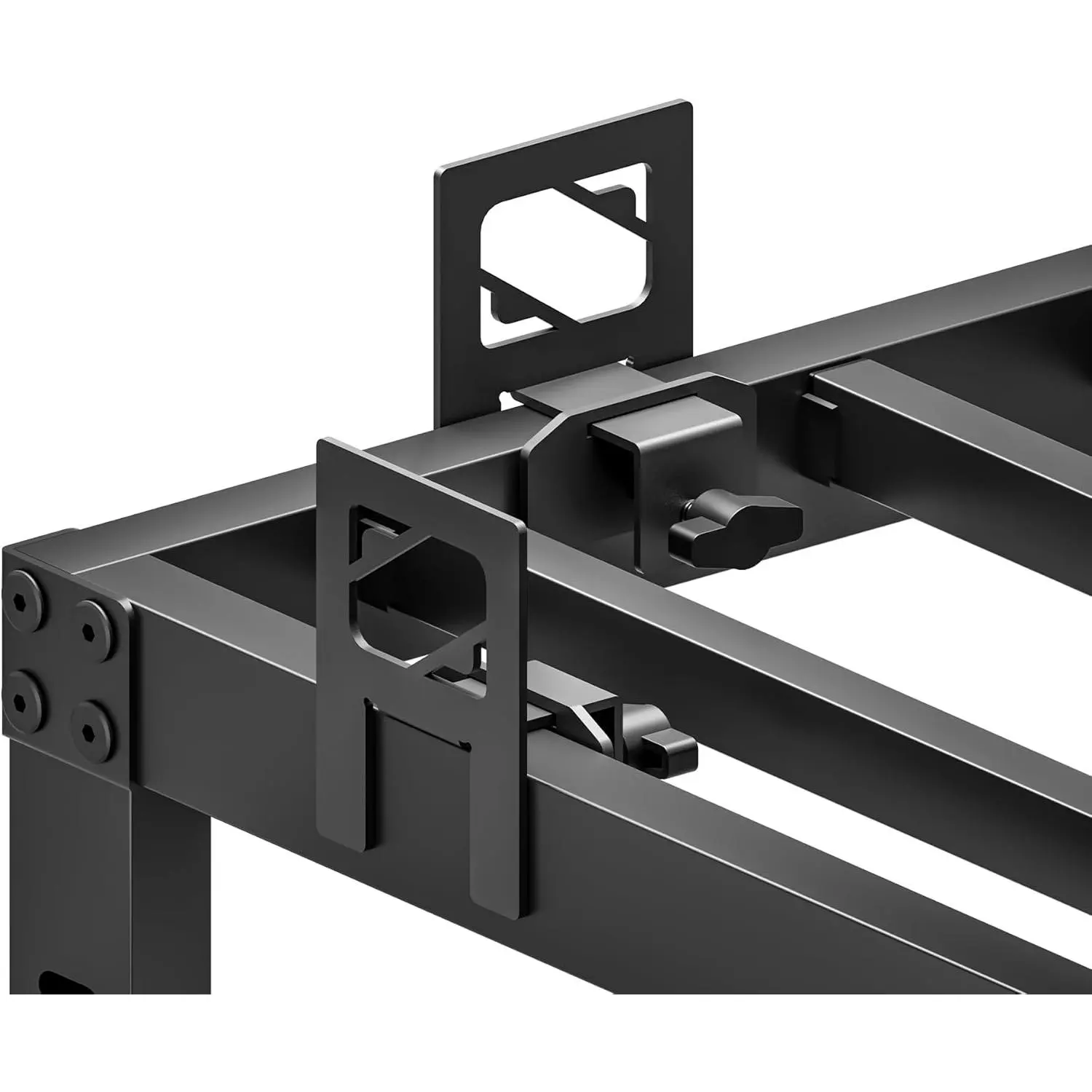 Mattress-Slide-Stopper, 6-PCS, Mattress-Holder for Metal Bed-Frame, Non-Slip Mattress-Gaskets, Keep-Mattress-from-Sliding, Adjustable Size, Black