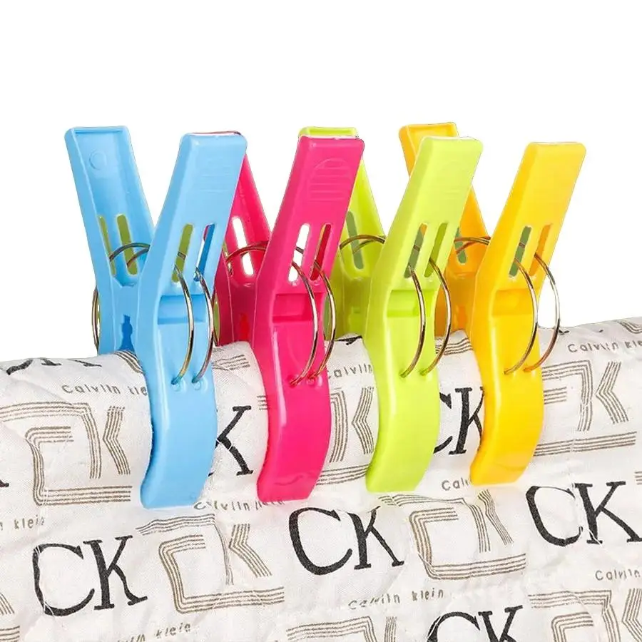 Colorful Beach Towel Clip, 8/16 Counts Multipurpose Towel Hanger Clip, Durable Plastic Clothes Drying Clip, Home Organizer for Travel Poolside Use, La