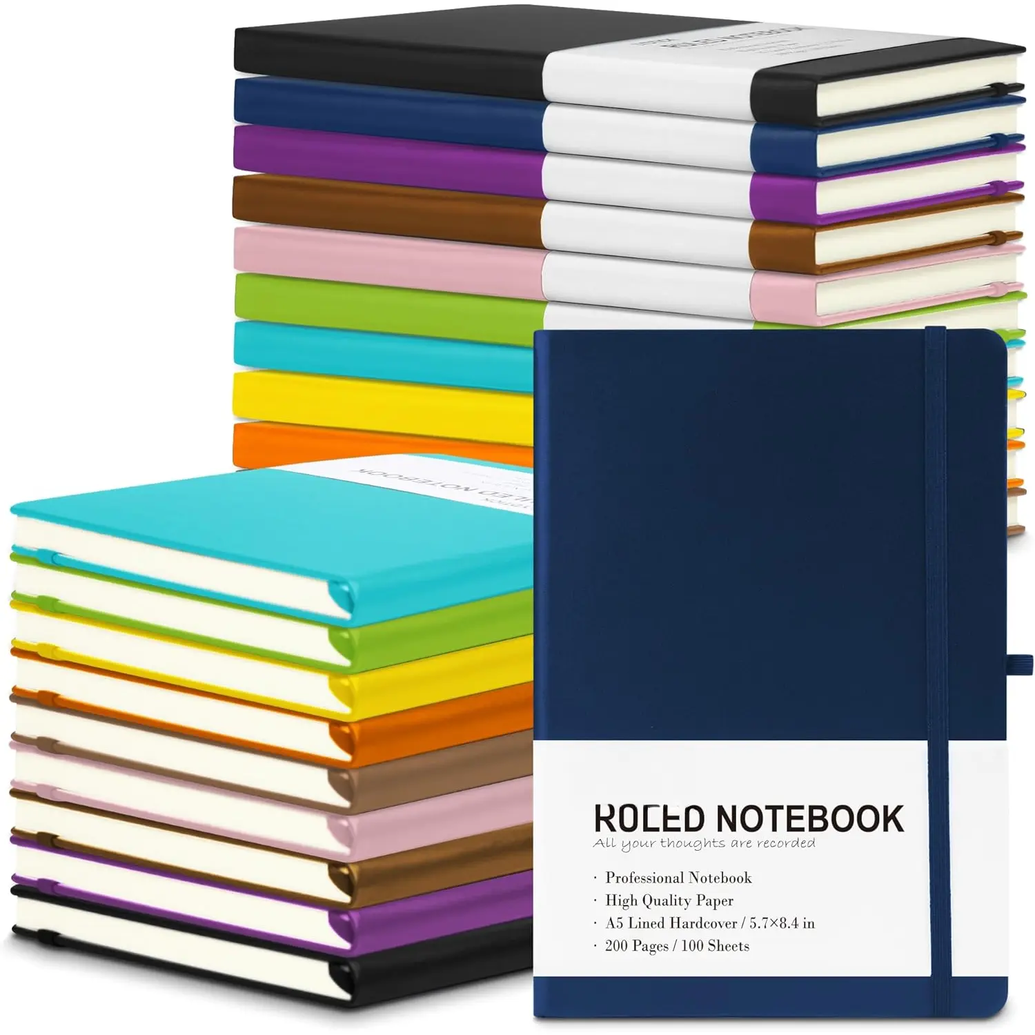 20 Pack Journals for Writing College Ruled Notebooks Journal in Bulk, Hardcover Notebooks (200Pages) for Note Talking, Lined  Journals for Home School Office, 5.7"x8.4", 10 Colors