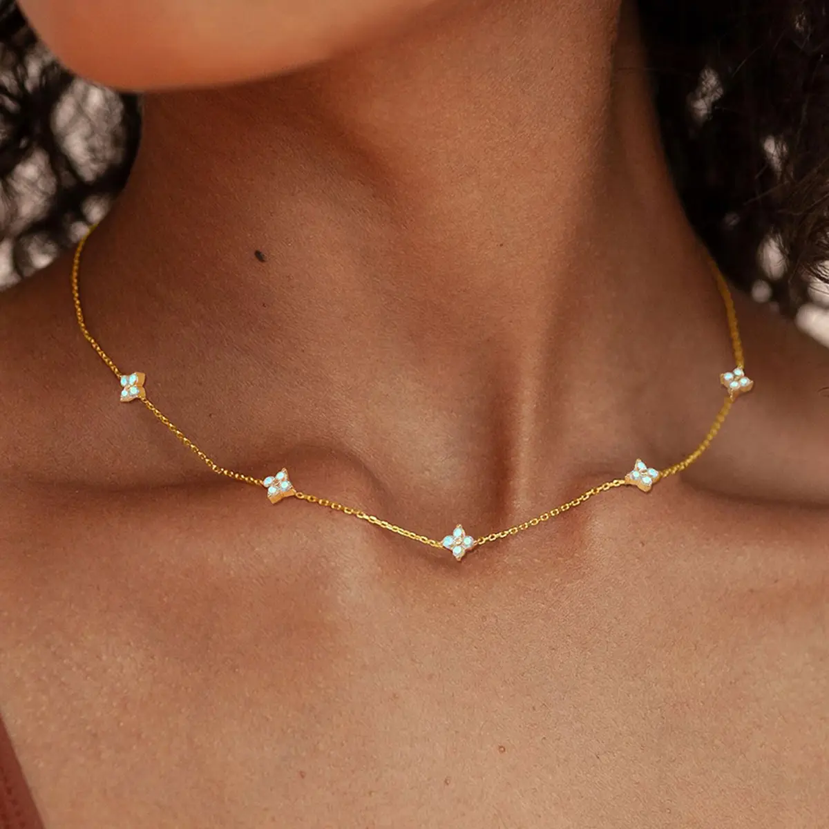 Dainty Silver Gold Necklaces for Women Trendy Non Tarnish 14K Gold Plated Cubic Zirconia Necklace for Wedding Prom Brides Jewelry - TikTok Shop