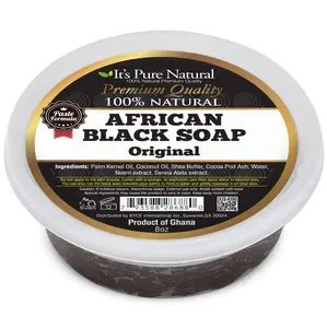 It's Pure Natural African Black Paste Soap 8oz Original Raw Soap for Face & Body  Body Wash