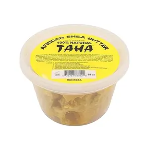 Taha 100% Natural & Organic Chunky Shea Butter | Deep Moisturizing Body & Skin Butter | Unscented | 10 Oz