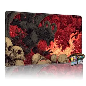 Demonic Hellish Creature Fiery MTG Playmat 12x24inch TCG Trading Card Game Mat Table Pad Gaming Mouse Pad Gaming Accessories Great Gift for MTG Players Gaming Mousepad