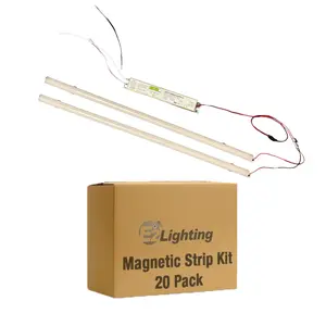 E2 LIGHTING Retrofit Kit 4ft LED 40W 20-Pack, Magnetic Linear Strip, Fluorescent to LED Conversion Kit 4000K, 2x4ft Panel Light Tube, 5400LM Daylight White, 0-10V Dimmable, Office Use