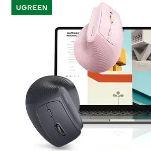 UGREEN 5.0 & 2.4G Mouse Wireless Vertical Ergonomic Mouse, Adjustable DPI Office Cordless 5 Buttons, Computer Mouse with 1000/1600/2000/4000 DPI for Windows/Mac OS etc