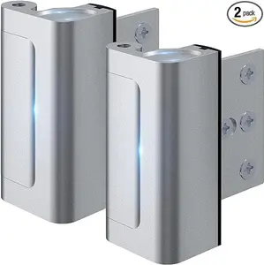 2 Pack Door Lock Withstand 800 lbs for Inward Swinging Door,Door Reinforcement Lock with 8 Screws to Prevent Unauthorized Entry, Child Proof Pin Tumbler for Extra Home Security and Privacy