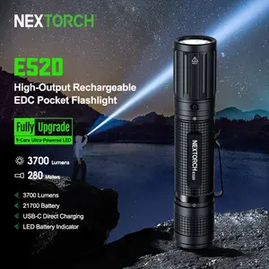 NEXTORCH E52D Rechargeable, High-Output EDC Pocket Flashlight for Camping, Hiking, Sports & Outdoor Activities