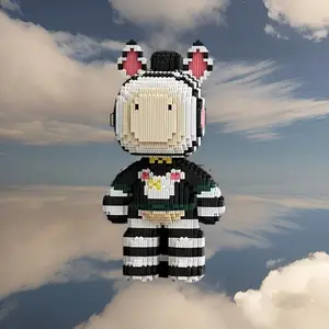 Zebra Doll 3D Puzzle Building Blocks Decoration, Bookshelf Home Office Cabinet Decor, Party Living Room TV Stand Display Gift