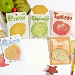 Sticky Notes, 150 Sheets Fruit and Vegetable Sticky Notes - 5 Cute Styles of Sticky Notes - Colorful Sticky Note Set - For Study Notes, Schedule Planning, Memos, and Student Office Stationery(5 Styles/30 Sheets)