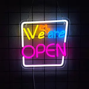 Open Sign LED Neon Light Open for Business Indicator, Business Sign Commercial Neon Sign Illuminated Display USB Powered With Switch Ideal for Windows, Cafes, Restaurants