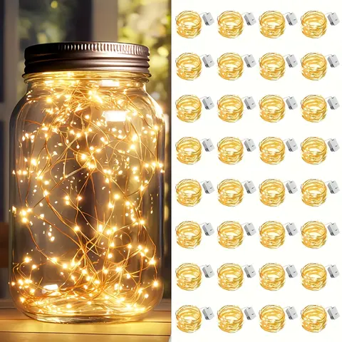 30-Pack (6.5ft 20LED) Magical ABS Decorative Fairy Lights, LR44 Battery-Powered Warm White Hanging Soft Glow Lights for Bedroom, Backyard Christmas Home Decor Supplies (Batteries Not Included)