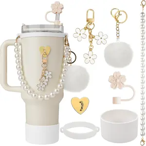Compatible with Stanley Cup Accessories Set, Stanley Accessories 40 oz, Accesorios Stanley with Food-Grade Stanley Straw Cover, Stanley Tumbler Accessories Beautify Your Cup, Unique Gifts for Women
