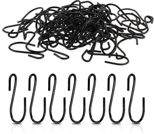 Mozeat Lens 60 PCS S Hooks - Mini S Hooks, Iron Wire Hook Hanger for Hanging Jewelry, Small Kitchenware, Potted Plants, Black MOZEAT LENS