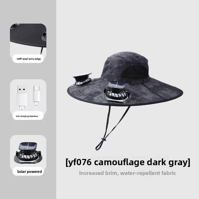 YF076-Camouflage dark gray [double fan]