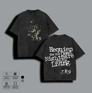 Resident Evil RE9 Requiem Vintage Graphic T-Shirt, Survival Horror Fan Apparel, Distressed Acid Wash Streetwear, Gothic Game Aesthetic Shirt, Unisex