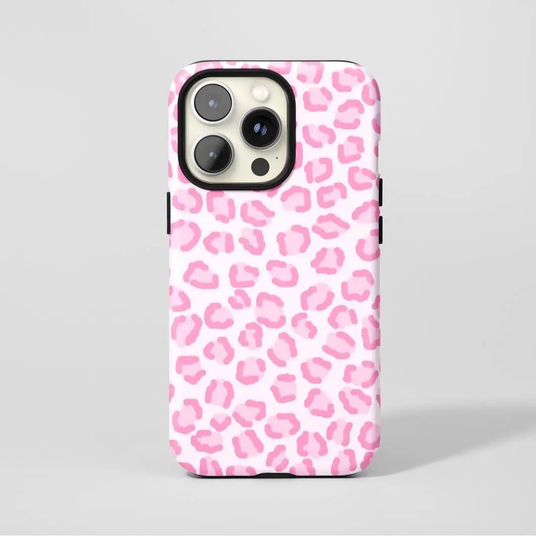 Pink Cheetah Print Phone Case, Cute Pink Animal Print for Women and Girly Phone Case, iPhone Protection Protective Compatible with Samsung Galaxy S25