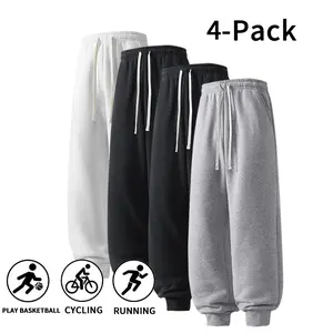4-Pack Men’s Elastic Waist Gym Joggers, Soft Comfortable Sports Pants with Pockets (Optional 4-Pack and 2-Pack)