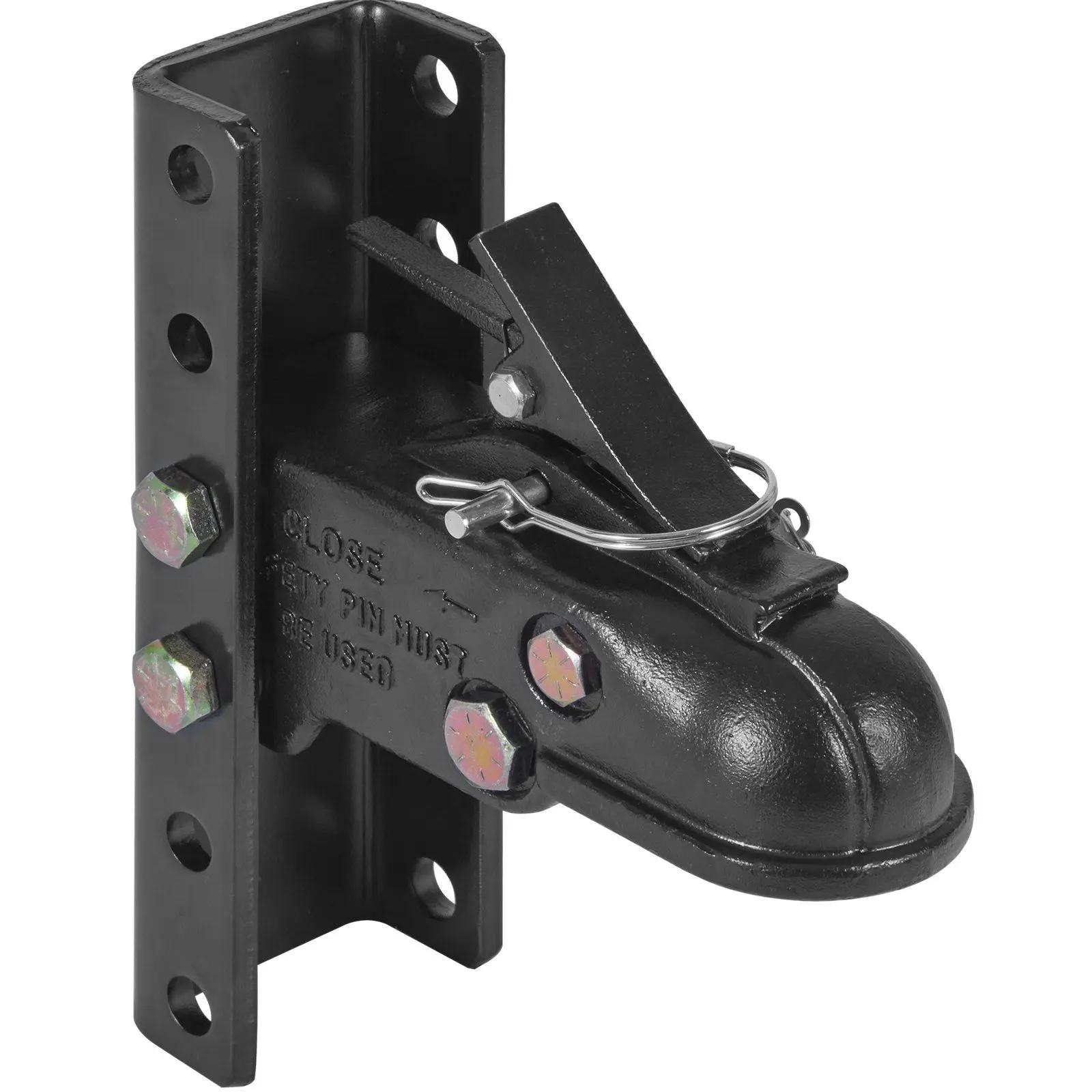 VEVOR Heavy Duty Forged Steel Adjustable Trailer Coupler, 5-Position Channel Bracket Bolt Kit, 2-5/16" Hitch Ball, 15000lb Capacity, Latch Lock Design, Rust Resistant, for SUV Heavy Hauling, Boat Trailers, Pickup Truck Tow Vehicles