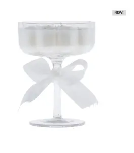 Champagne Fizz Candle - Decorative Glass with White Wax for Festive Occasions - Ornaments