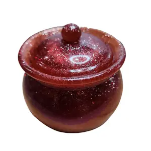 Epoxy Resin Trinket Container - Red and many othecolors rwith Decorative Cap, Smooth Finish, Ideal for storing small items