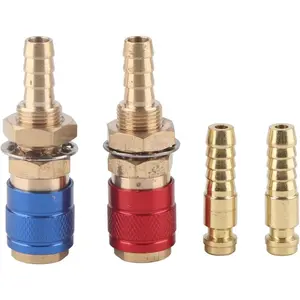 Water Cooled Gas Adapter Portable Brass Quick Connector Fitting with Plug for PTA DB MIG TIG Welding Torch (8mm)