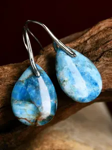 Water Drop Shaped Natural Stone Earrings, Boho Style Dangle Earrings for Women, Vintage Elegant Jewelry for Party, Daily Decor, Trendy All-match & Exquisite Jewelry for Birthday Gift, Ear Hook Design