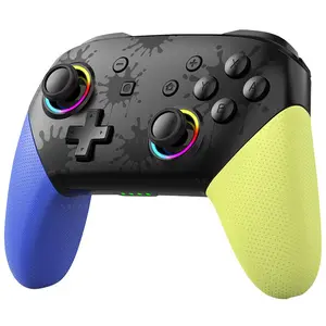 Wireless Game Controller, Rechargeable Gamepad for Switch/OLED, Wireless PC Game Controller for Steam Android iOS, RGB Joystick with 6 Axis Vibration, Gaming Controllers