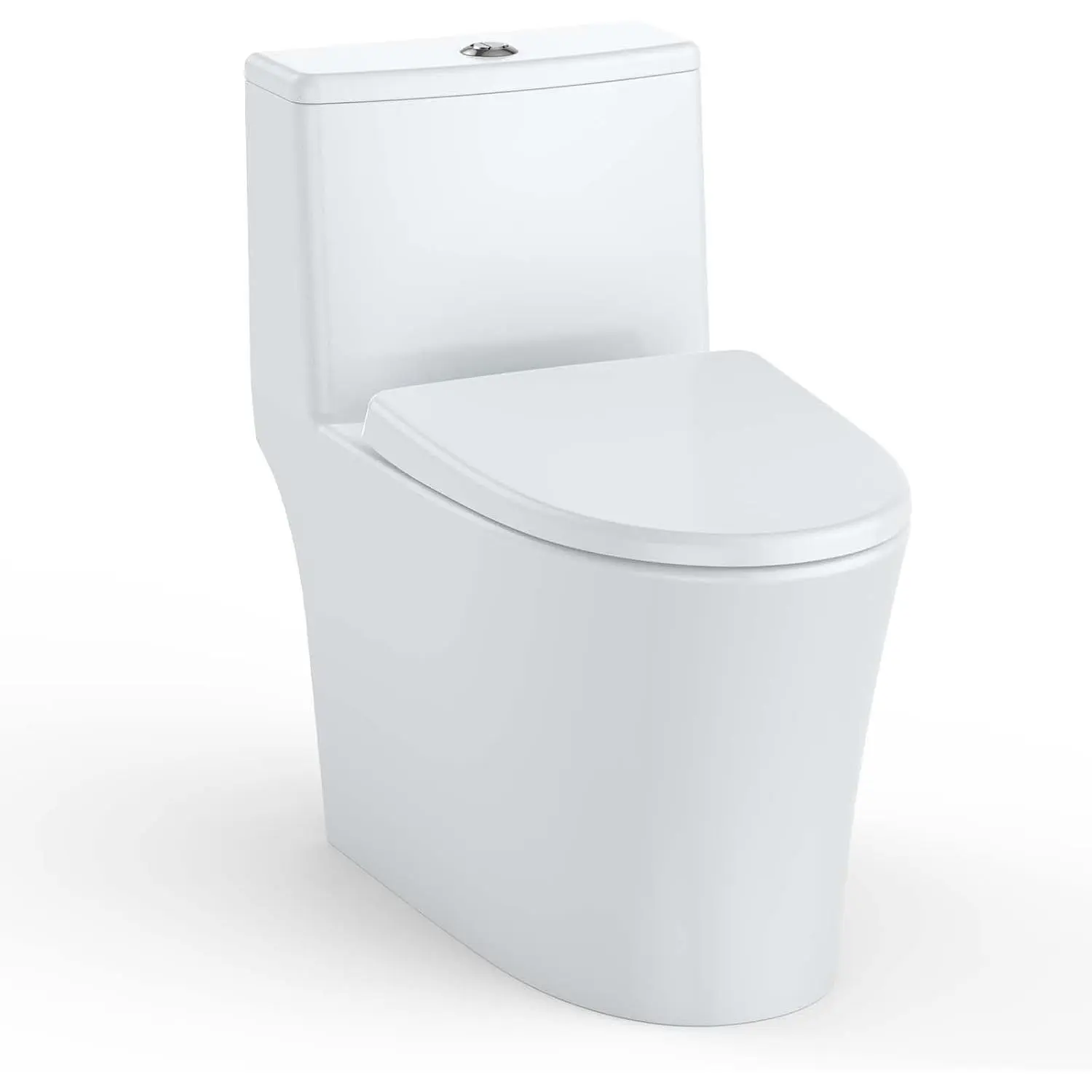 GARVEE Elongated One Piece Toilet for Bathrooms with Top Dual Flush 3/4.8L, Ceramic Toilet with V Shape Soft Close Seat, cUPC Certified Water Saving Toilet