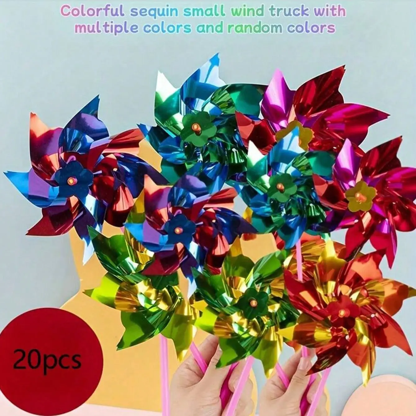 Rainbow Windmill Party Decoration Set, Waterproof & Sunproof Garden Toys, DIY Assembly Outdoor Gift, Colorful Mini Rainbow Fans, Garden Accessories