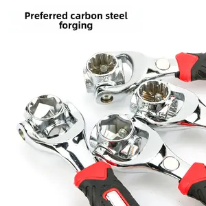 Household multi-functional eight-in-one socket wrench, rotatable multi-head 52-in-one, dog bone club hexagon wrench Ratcheting Metric and SAE Set