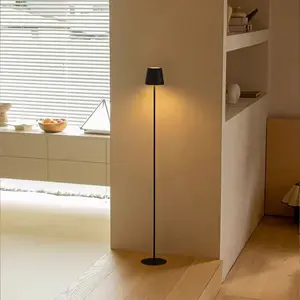 1200mah Rechargeable Simple Floor Lamp, Adjustable Brightness Desk Reading Light, Touch Switch Bedside Table Night Light, Modern Standing Light