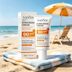 High Protection SPF 90+ Sunscreen, Oil‑Free Non‑Comedogenic, Water Resistant No White Residue, Daily UV Shield for Face Body Sensitive Skin Facial
