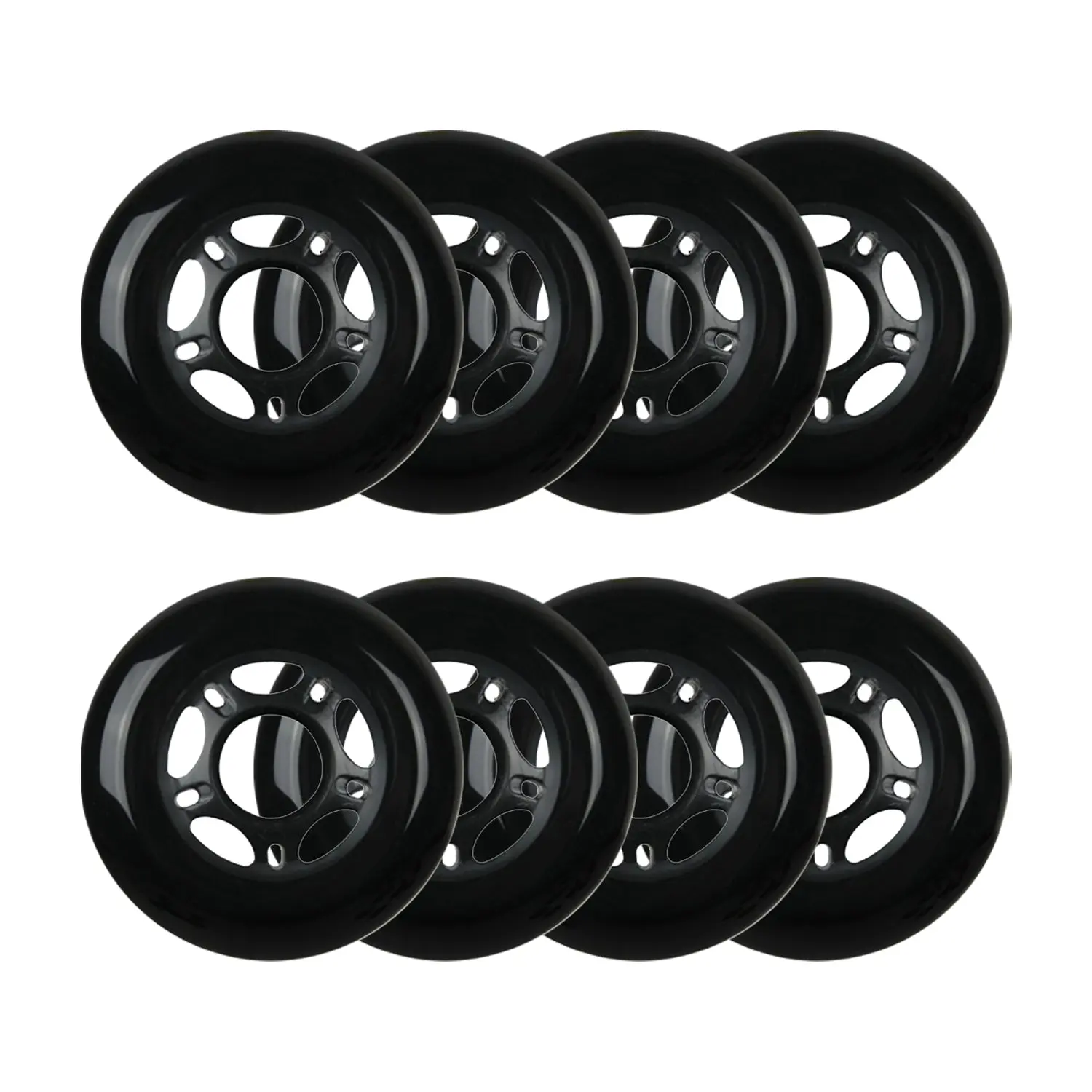 Player's Choice Outdoor Inline Skate Wheels - 80mm 89A Black (8-Pack)
