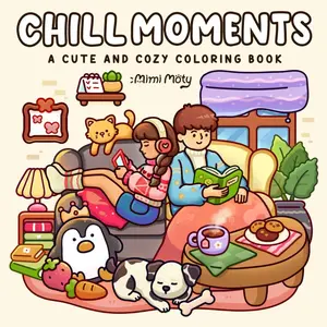 Chill Moments: A Cute and Cozy Coloring Book for Adults and Teens Featuring Girls and Boys in Relaxing Moments and Comfy Times for Stress Relief Paperback