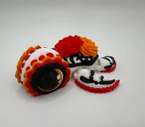 3D Printed Articulated Day of the Dead Turtle – Dia de los Muertos Figurine in 2 Color Variants