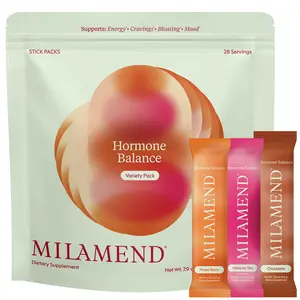 Milamend Hormone Balance Powder for Women - Supports Energy Cycles Skin & PCOS with Inositol CoQ10 & B6 - 28 Day Supply