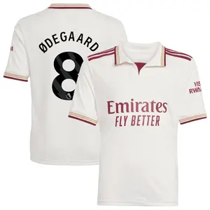 Odegaard 8 White Color AFC Style 25/26 Third Soccer Jersey, Odegaard Short Sleeve Third Edition Football Shirt