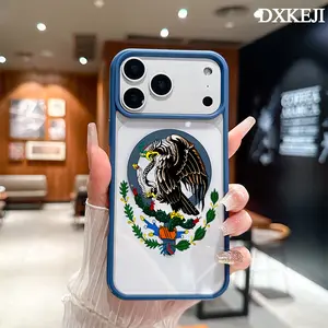 Mexican Golden Eagle Badge Flag Pattern Magnetic MagSafe Phone Case for iPhone 17 Air/16 Pro Max 15 Pro 14 13 12 11 Plus Lightweight Shockproof Slim Protective Cover Supports Wireless Charging Case Casing, Aesthetic, Accessories
