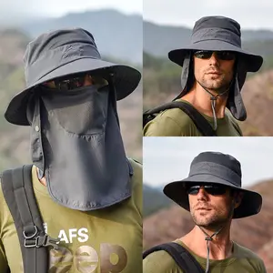 BIGWIG Men's Fishing Hat: 3-in-1 Outdoor Sun Hat, Wide-Brimmed Summer Adventure Hat, Dome-Style Bucket Hat (with Neck Flap)—Ideal for Outdoor Travel and Beach Activities